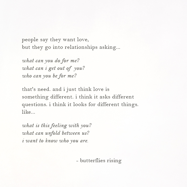 i think love is something different