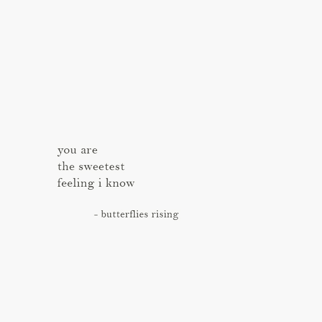 you are the sweetest feeling i know - butterflies rising