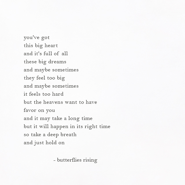 take a deep breath and just hold on