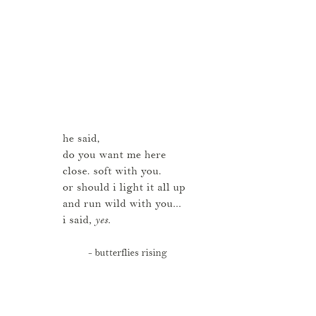 or should i light it all up and run wild with you
