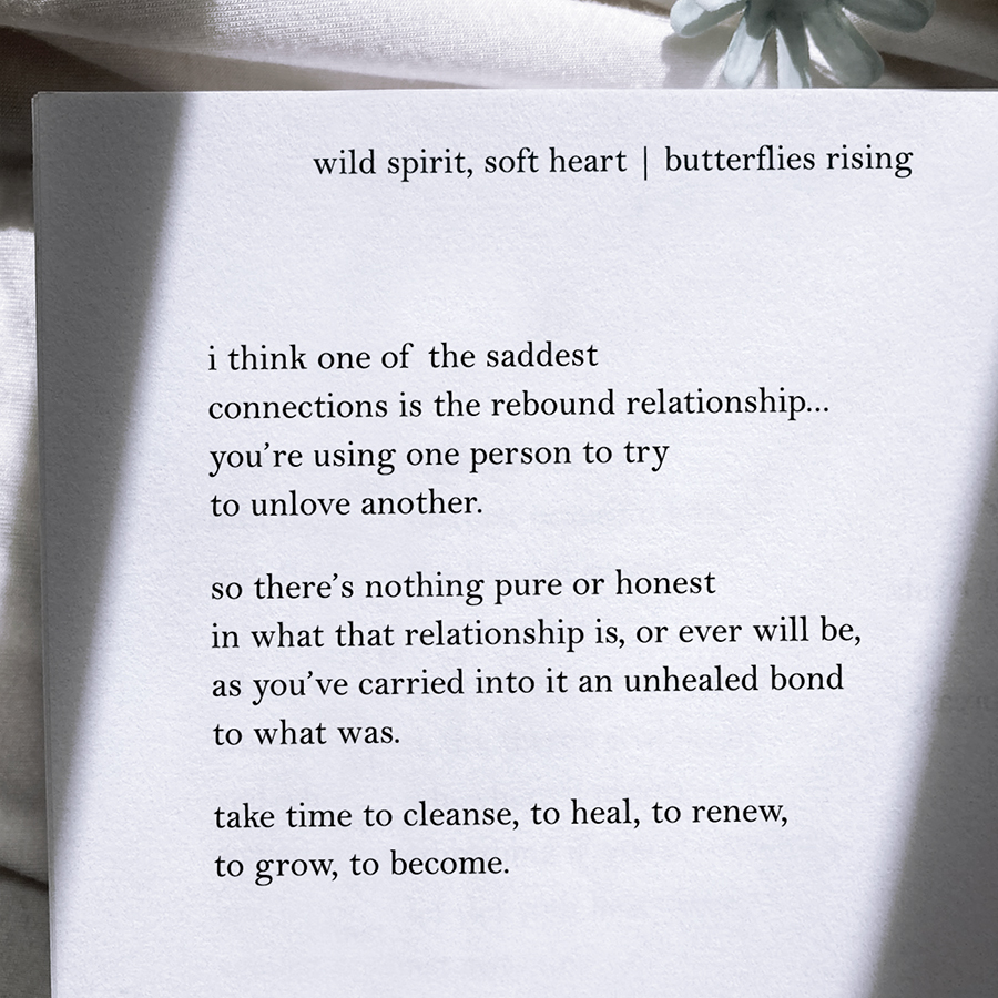 One of the saddest connections is the rebound relationship.