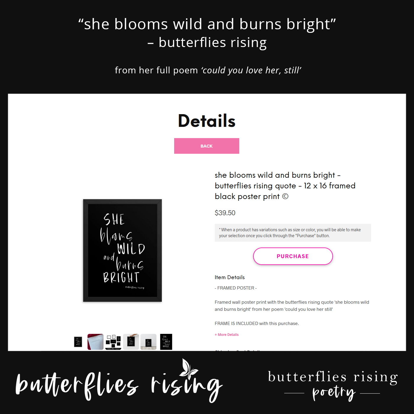 she blooms wild and burns bright - butterflies rising