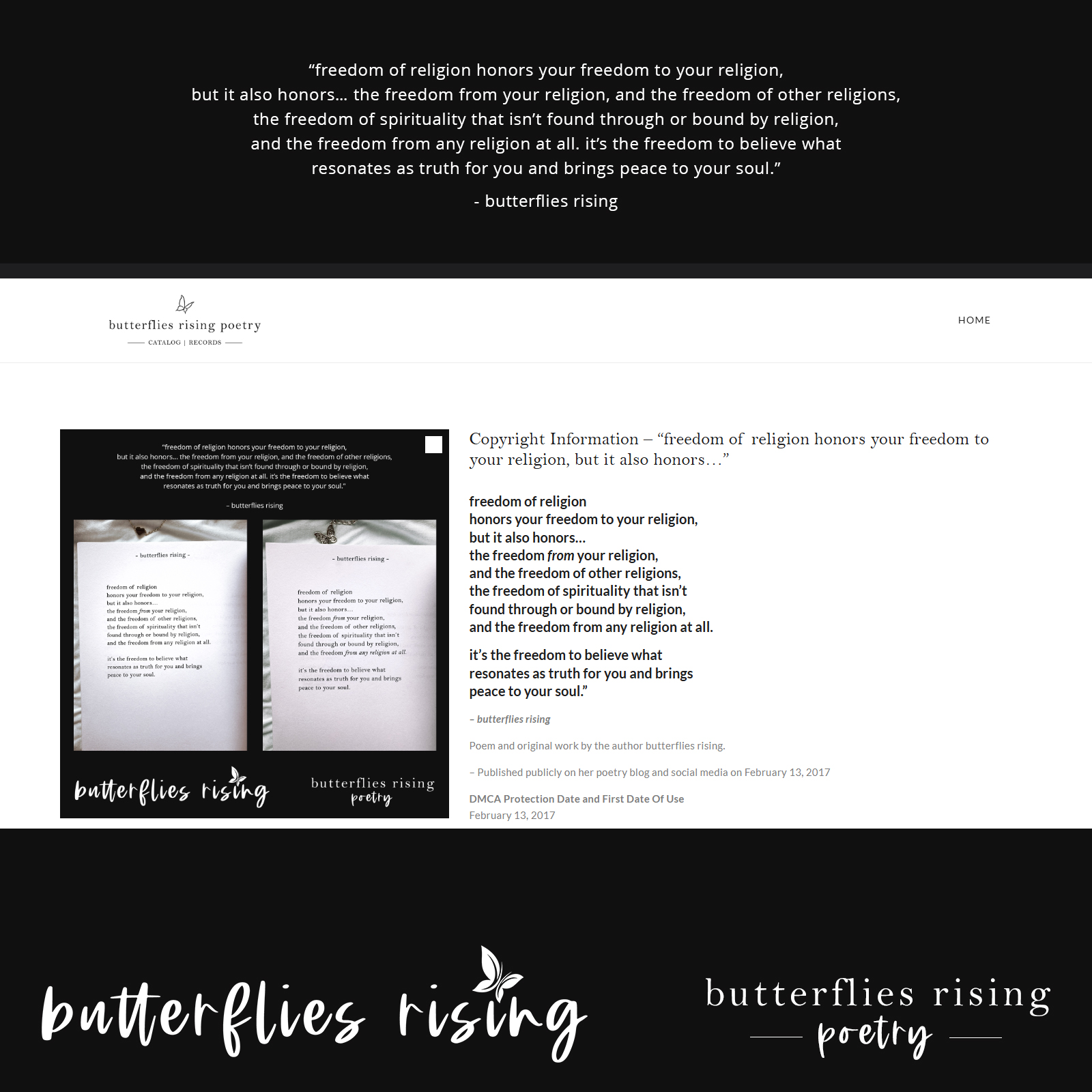 freedom of religion honors your freedom to your religion, but it also honors