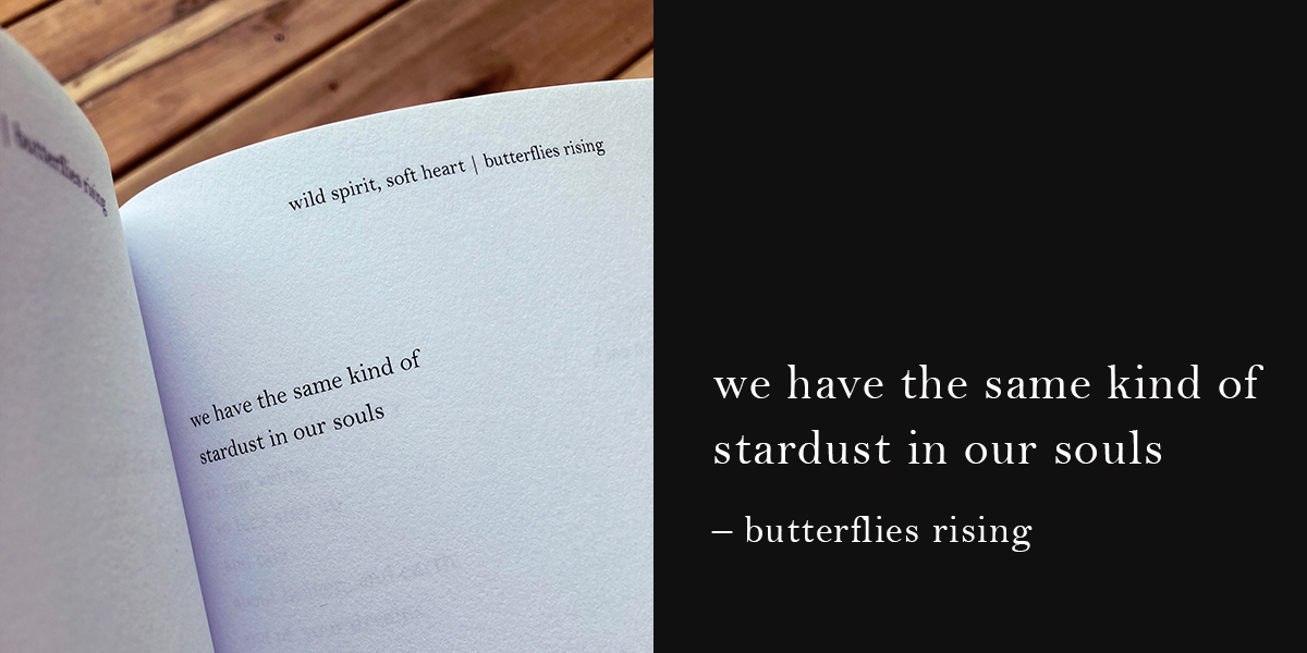 we have the same kind of stardust in our souls - butterflies rising