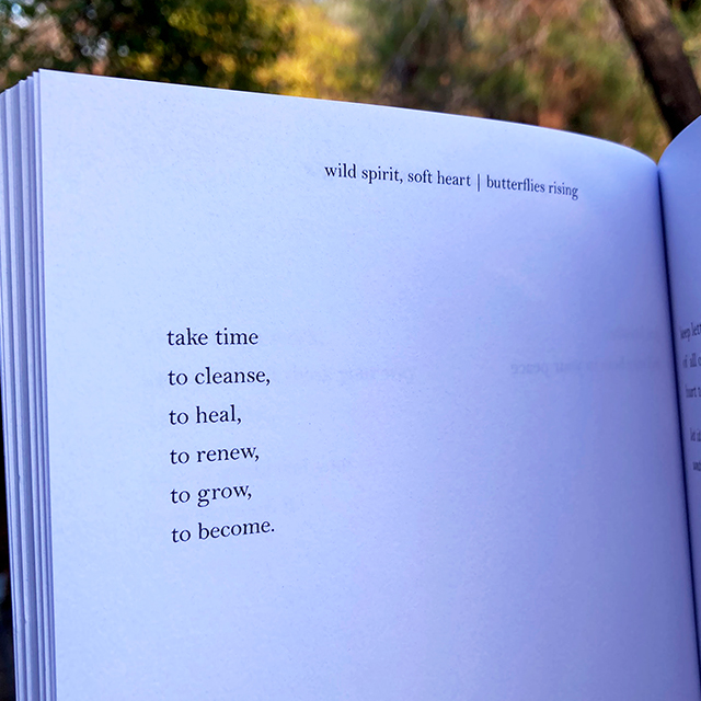 take time to cleanse, to heal, to renew, to grow, to become.