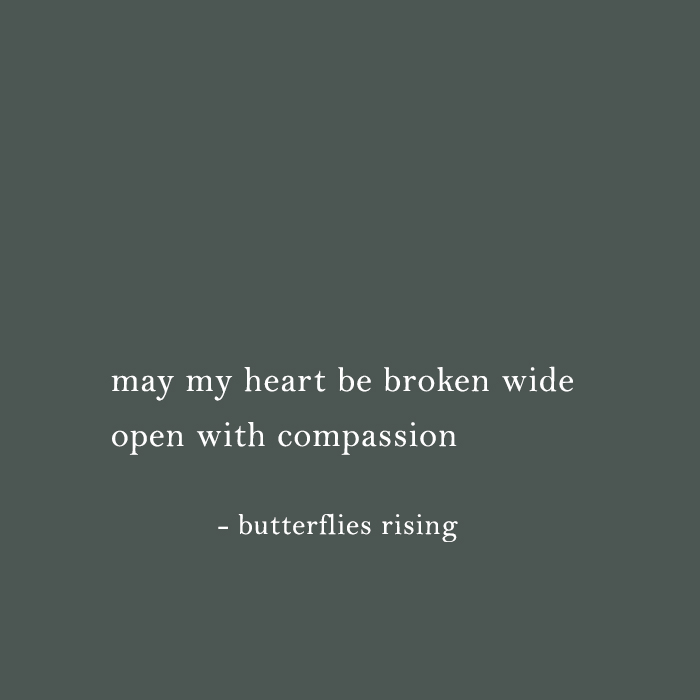 may my heart be broken wide open with compassion - butterflies rising