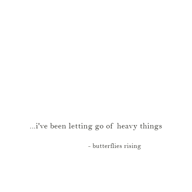 i've been letting go of heavy things - butterflies rising