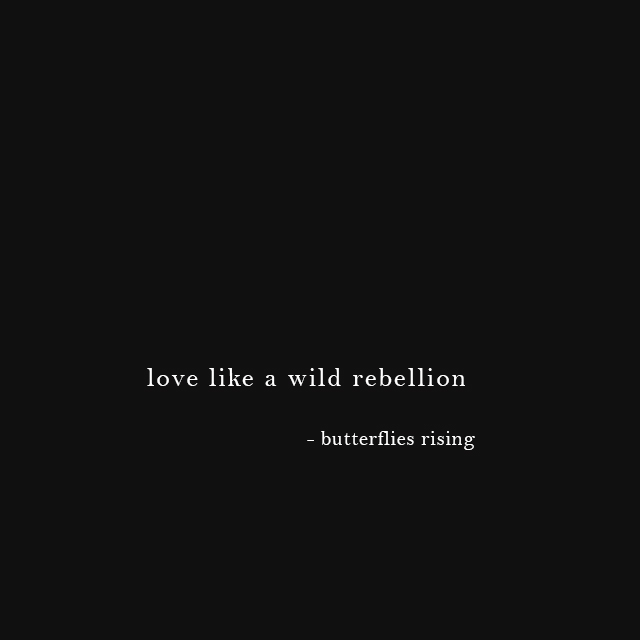 love like a wild rebellion - butterflies rising