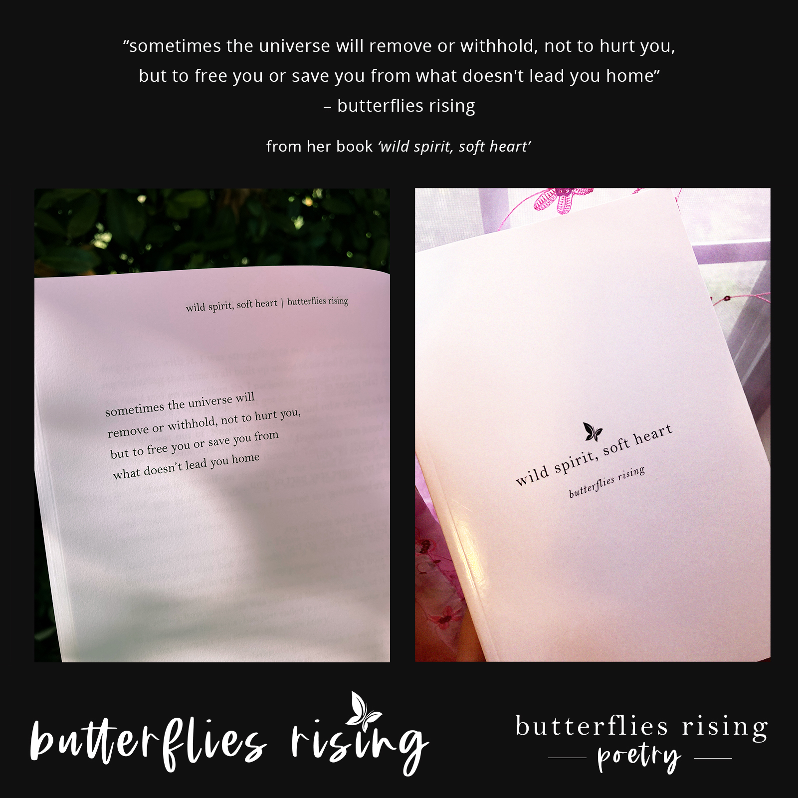 sometimes the universe will remove or withhold, not to hurt you - butterflies rising