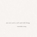 you are such a soft and wild thing - butterflies rising