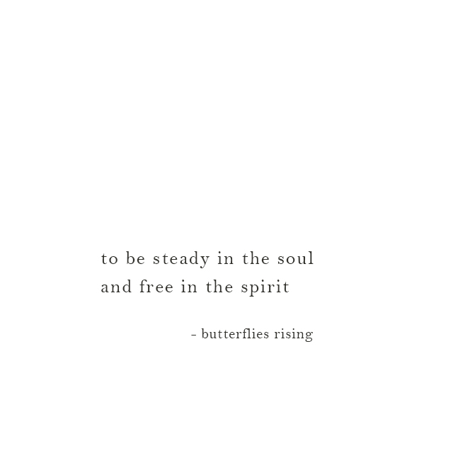 to be steady in the soul and free in the spirit - butterflies rising