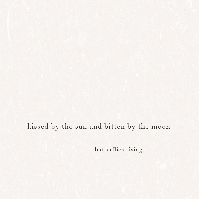 kissed by the sun and bitten by the moon - butterflies rising