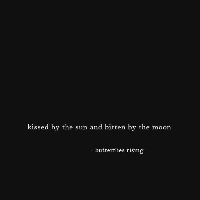 kissed by the sun and bitten by the moon - butterflies rising