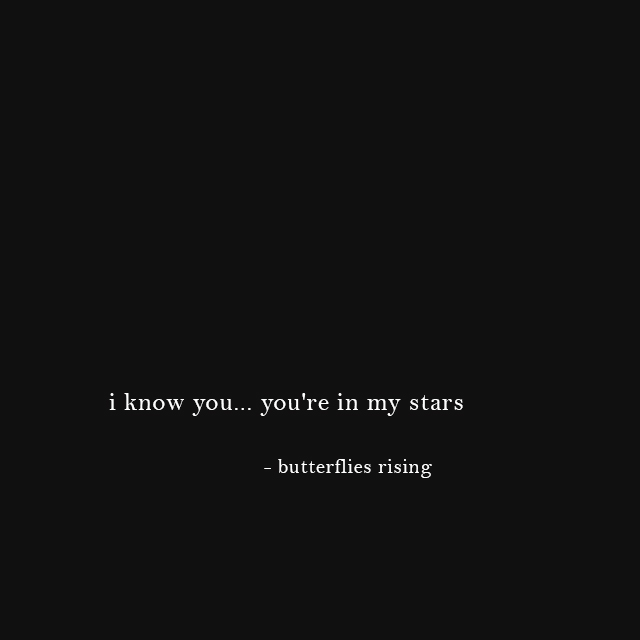 i know you… you're in my stars  – butterflies rising