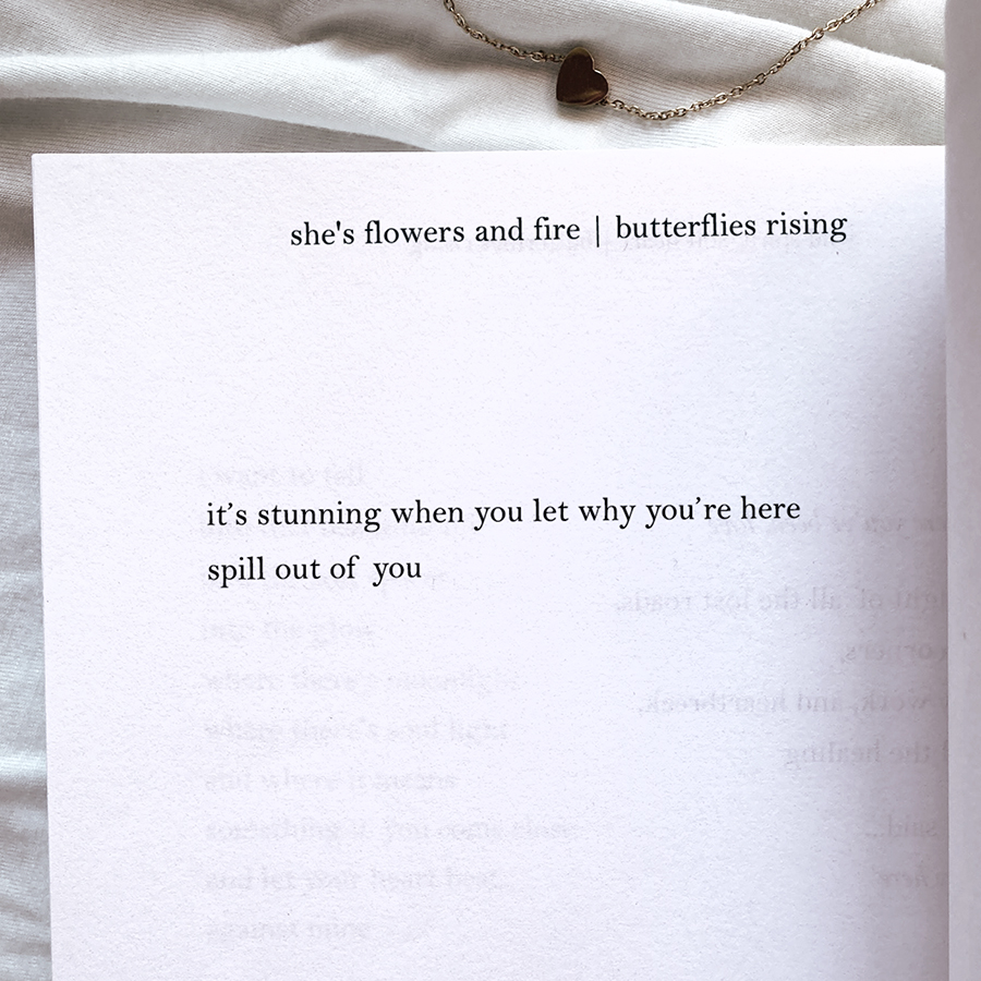 it’s stunning when you let why you’re here spill out of you