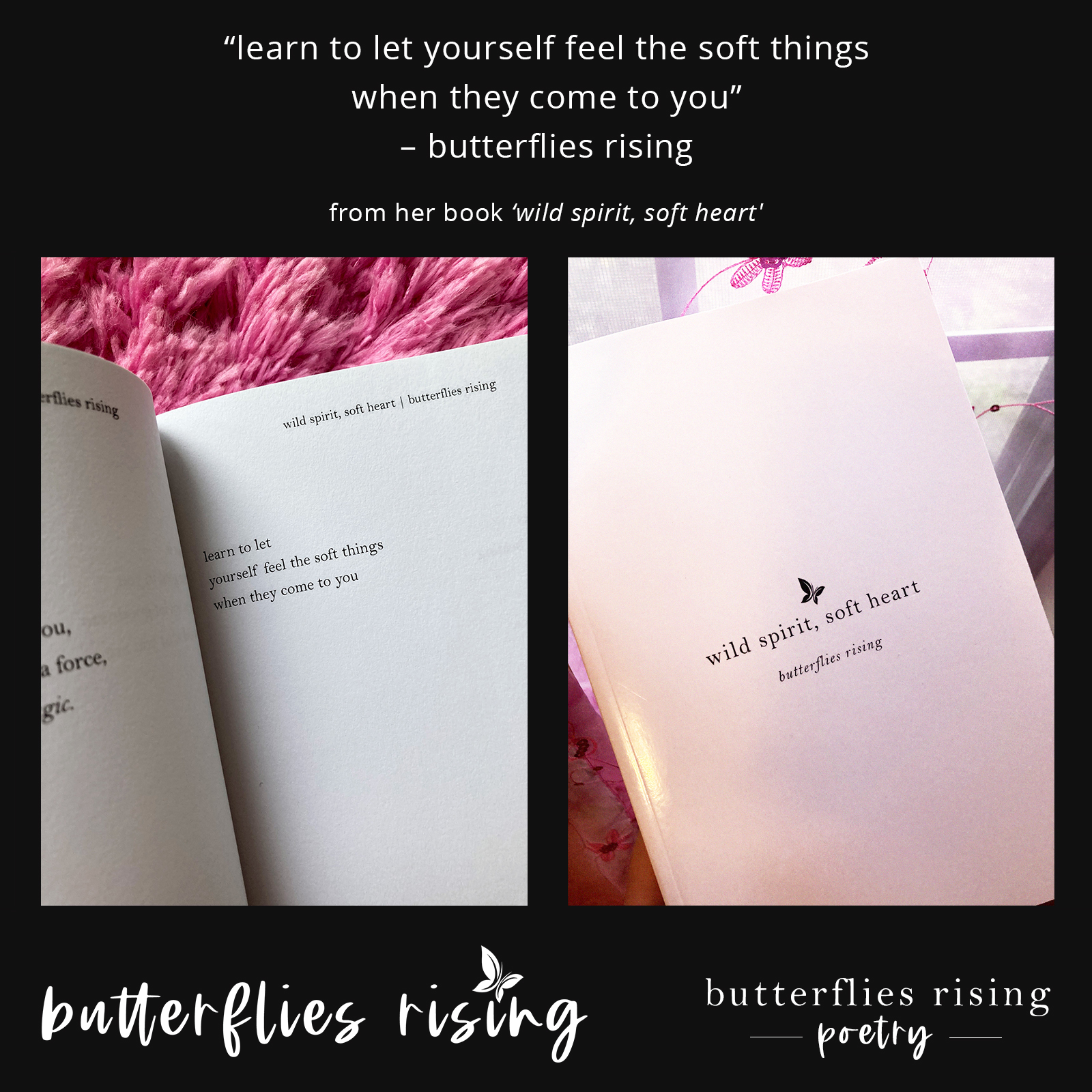 learn to let yourself feel the soft things when they come to you - butterflies rising