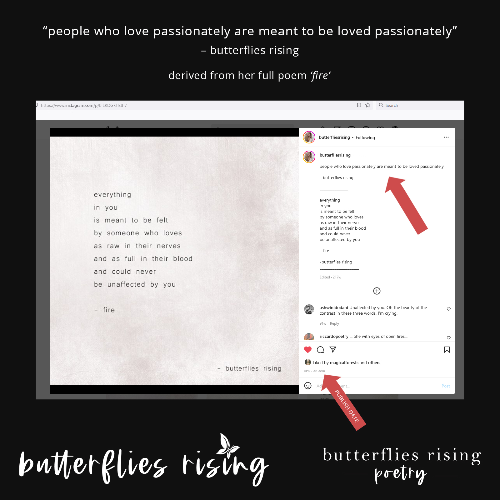 people who love passionately are meant to be loved passionately - butterflies rising