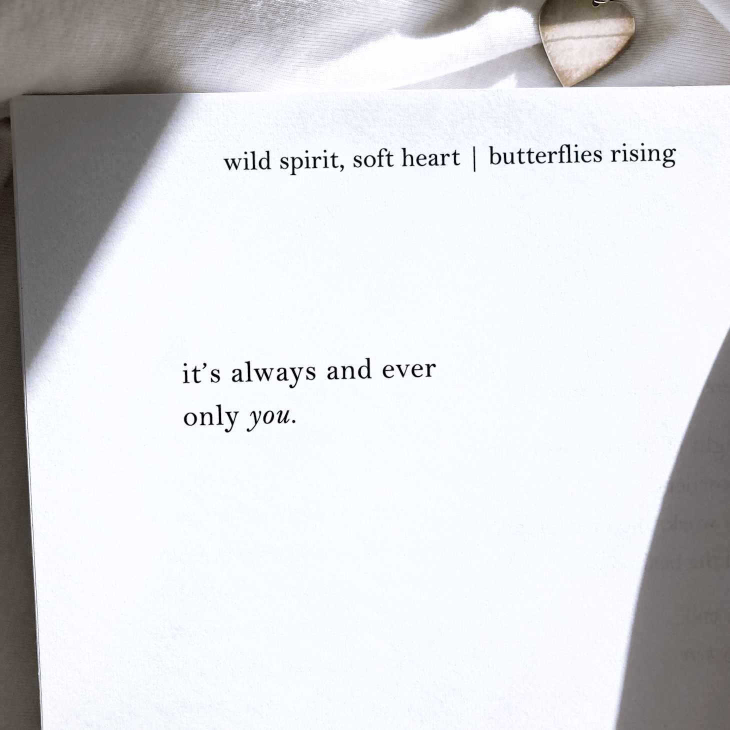 it’s always and ever only you