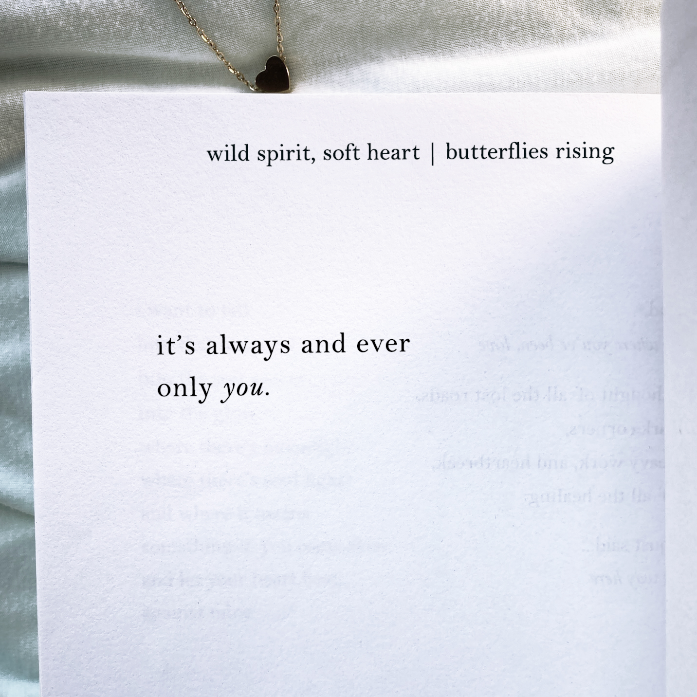 it’s always and ever only you