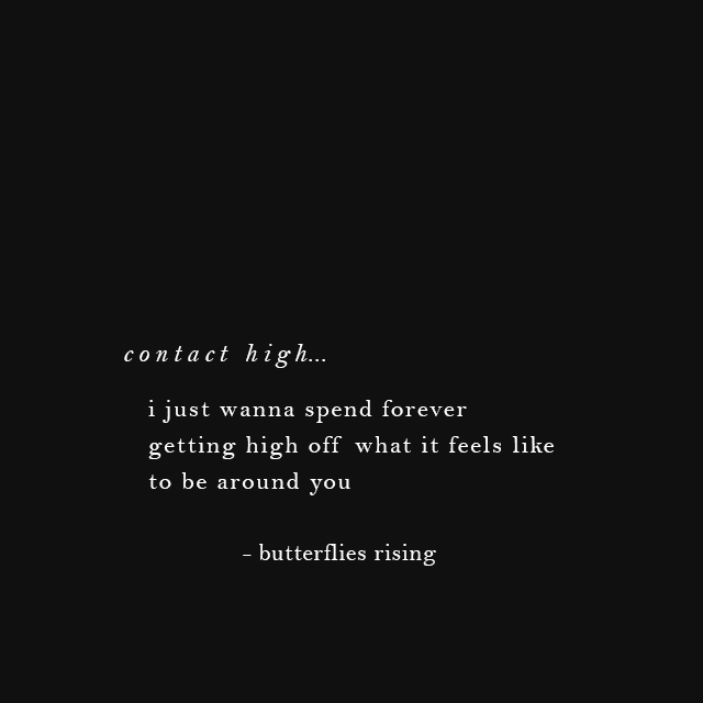 i just wanna spend forever getting high off what it feels like to be around you - butterflies rising