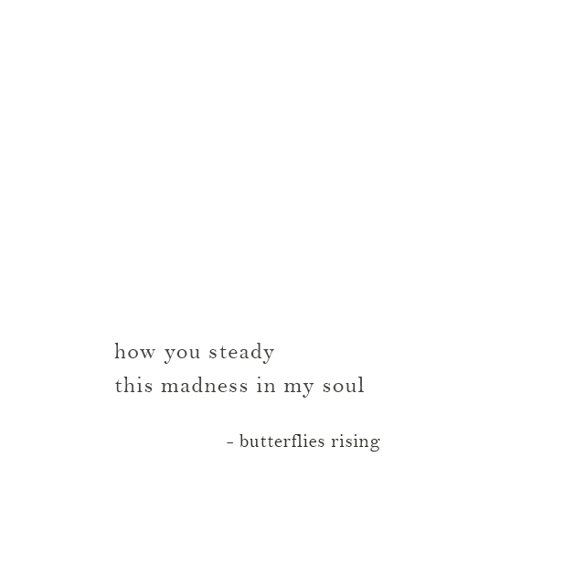how you steady this madness in my soul - butterflies rising