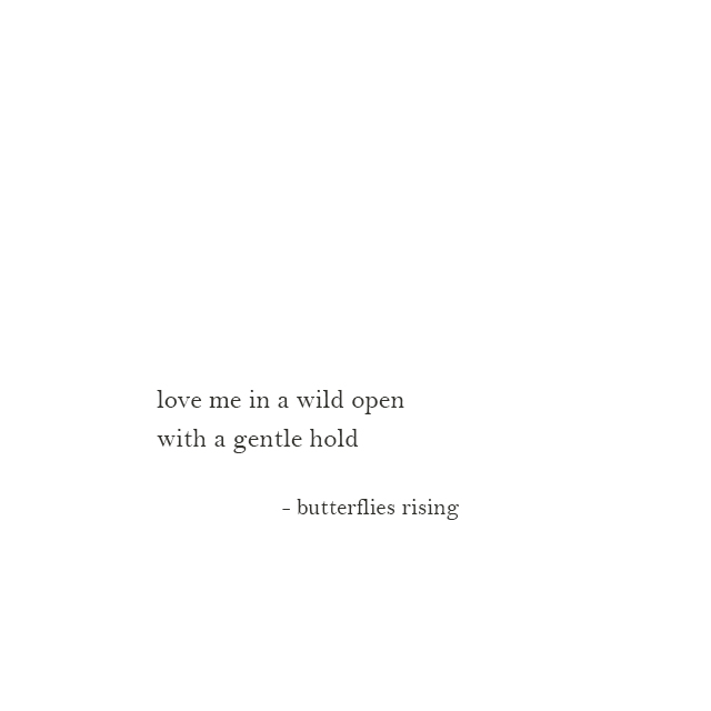 love me in a wild open with a gentle hold - butterflies rising
