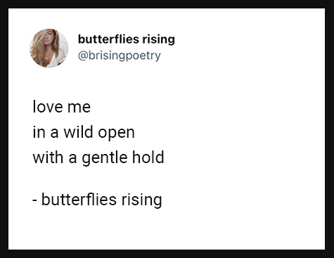 love me in a wild open with a gentle hold