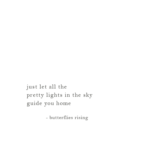 just let all the pretty lights in the sky guide you home - butterflies rising