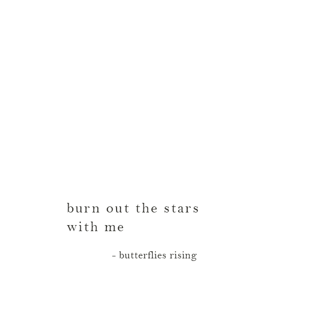 burn out the stars with me - butterflies rising