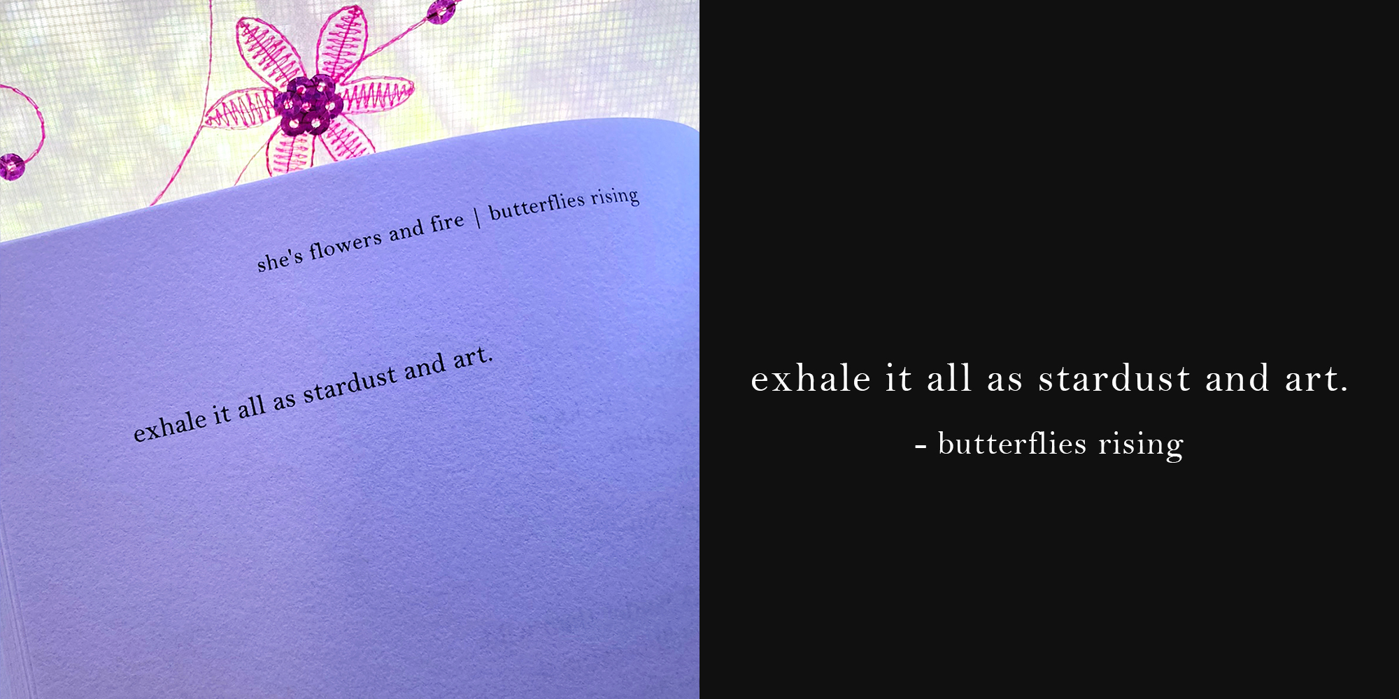 exhale it all as stardust and art - butterflies rising