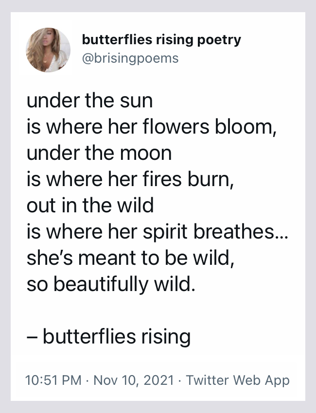 under the sun is where her flowers bloom, under the moon is where her fires burn - butterflies rising