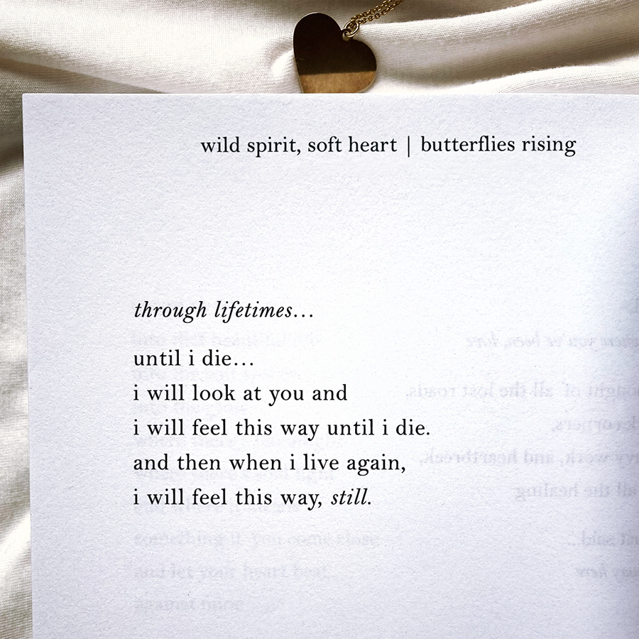 until i die... i will look at you and i will feel this way until i die. and then when i live again i will feel this way, still