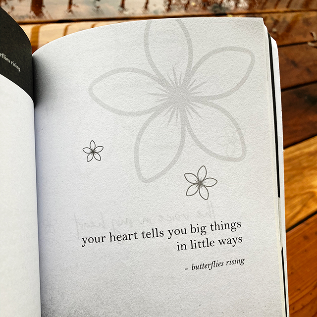 your heart tells you big things in little ways - butterflies rising quote