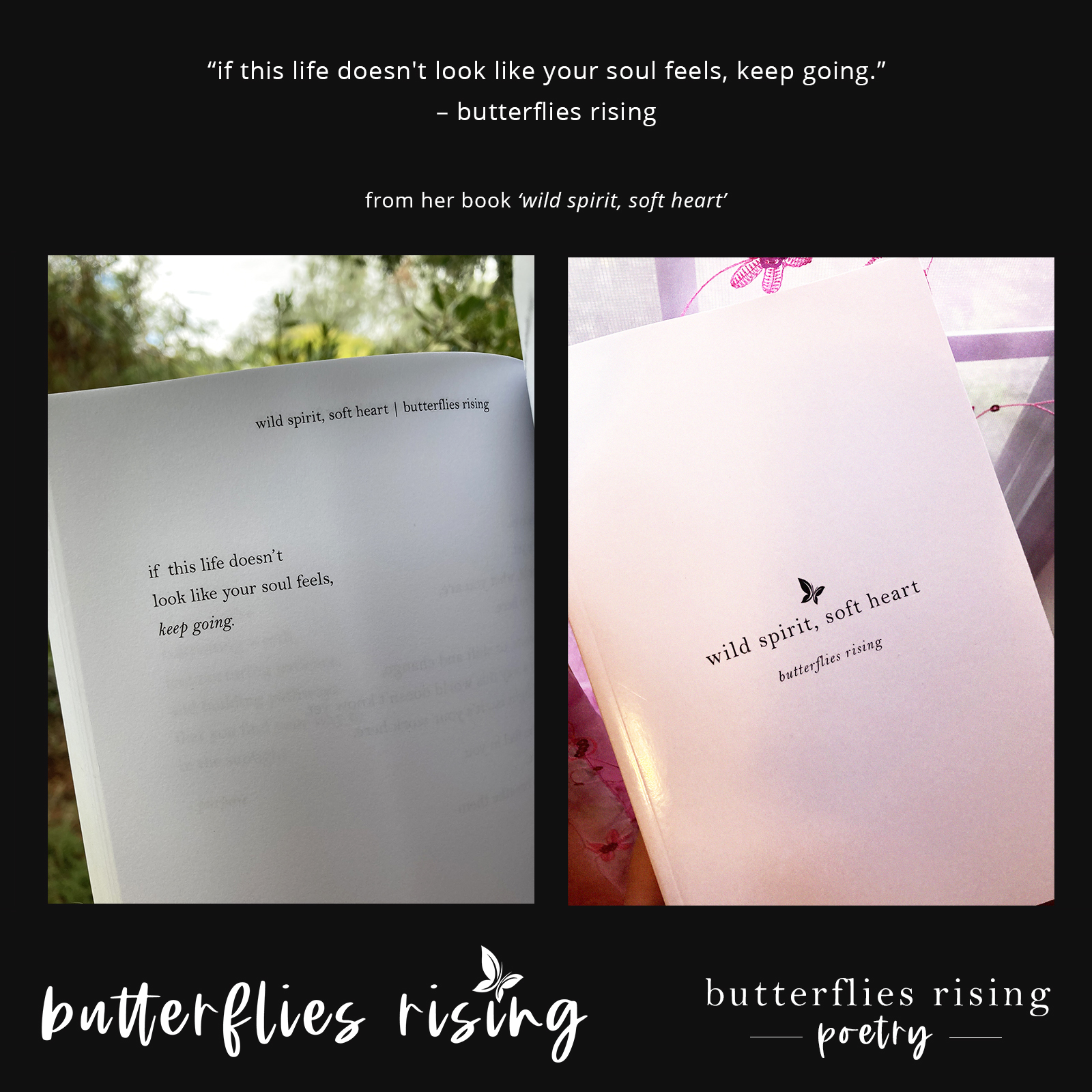 if this life doesn't look like your soul feels, keep going. - butterflies rising