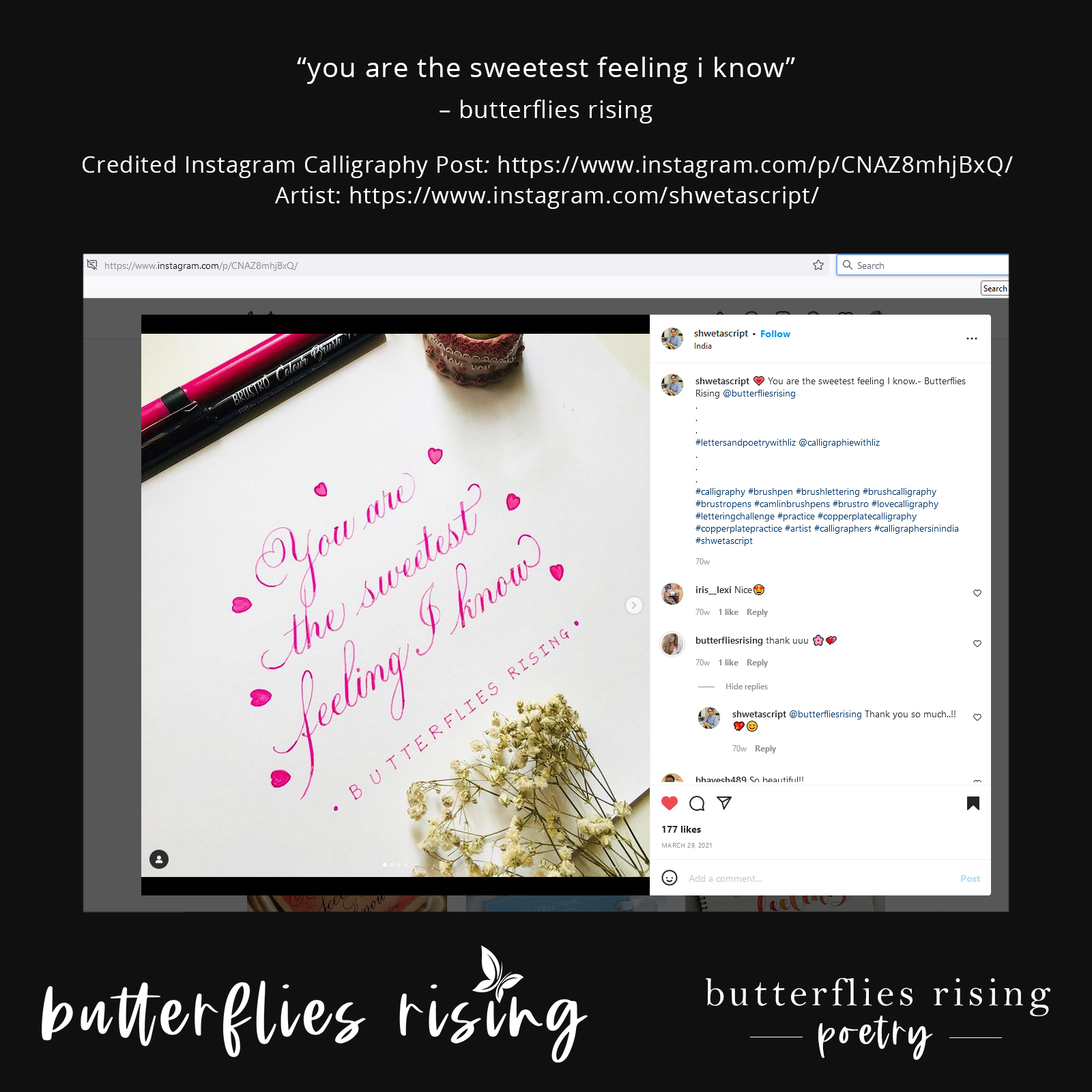 you are the sweetest feeling i know - butterflies rising