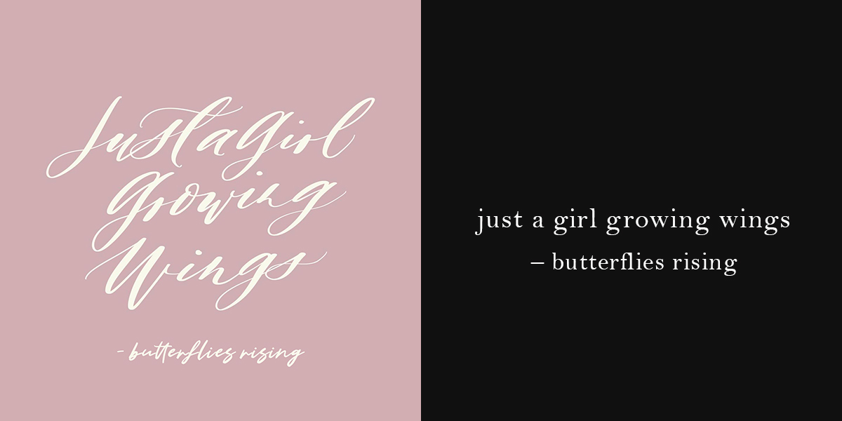 just a girl growing wings - butterflies rising