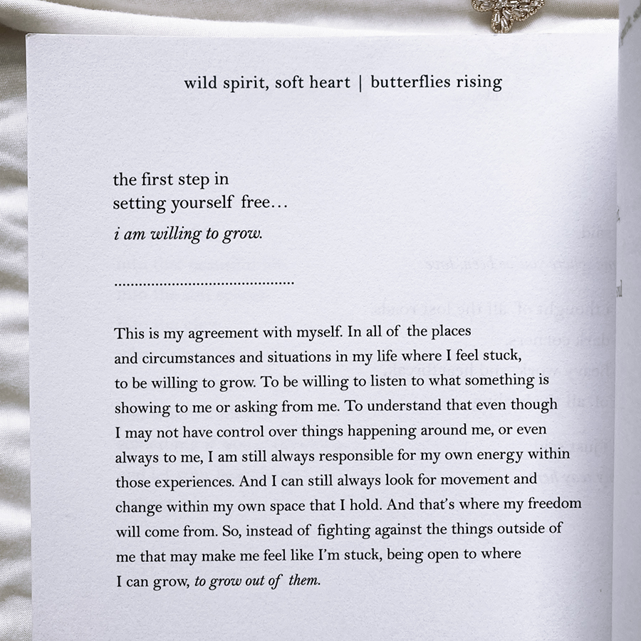 i am willing to grow... this is my agreement with myself