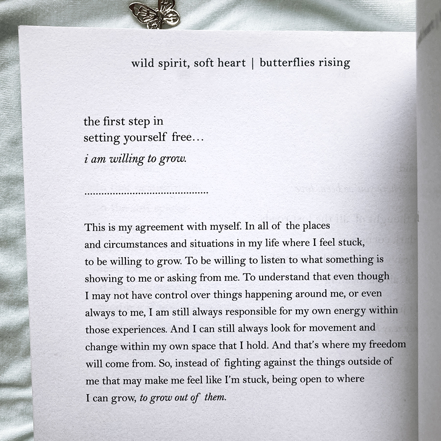 the first step in setting yourself free... i am willing to grow
