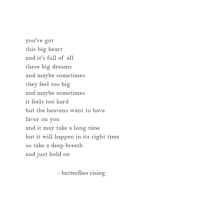 take a deep breath and just hold on