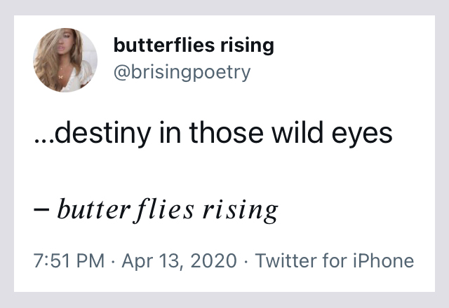 destiny in those wild eyes - butterflies rising