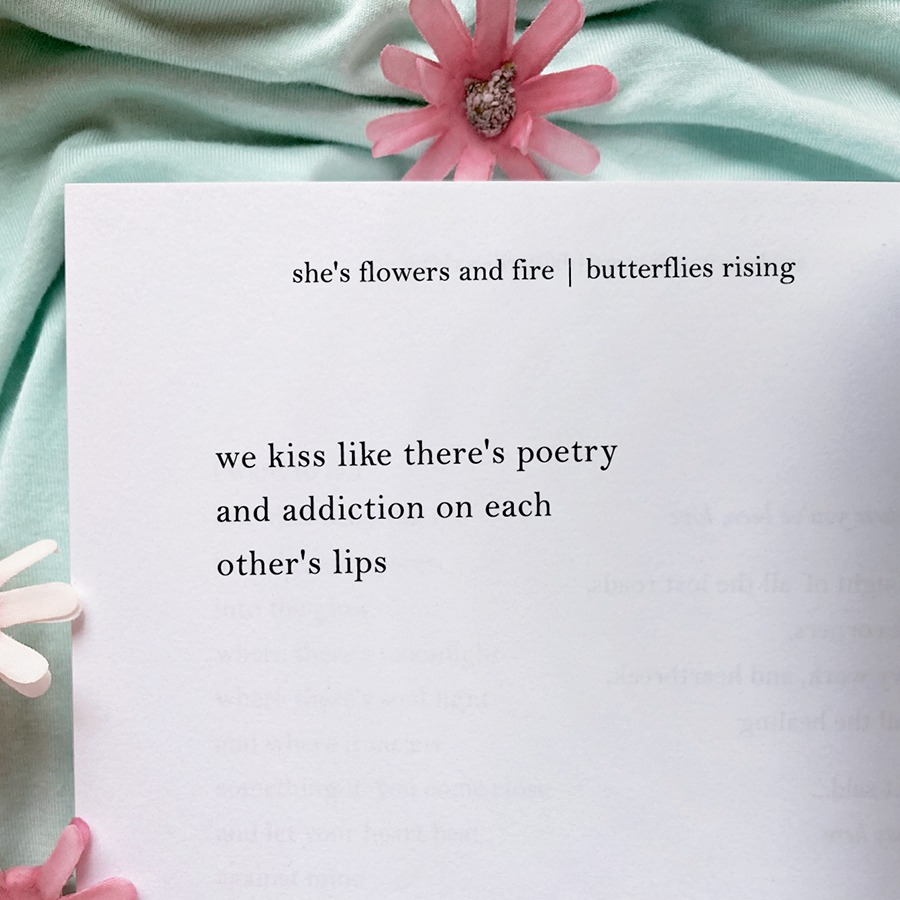 we kiss like there's poetry and addiction on each other's lips