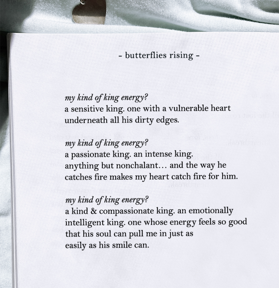 my kind of king energy? a sensitive king. one with a vulnerable heart underneath all his dirty edges.