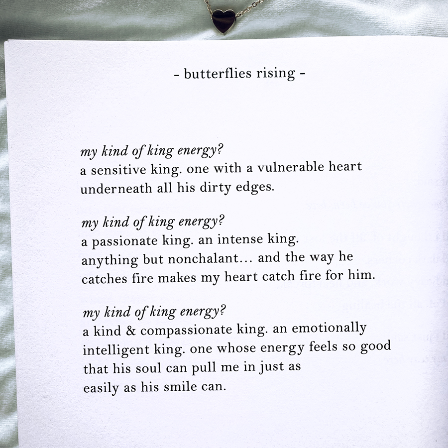 my kind of king energy? a sensitive king. one with a vulnerable heart