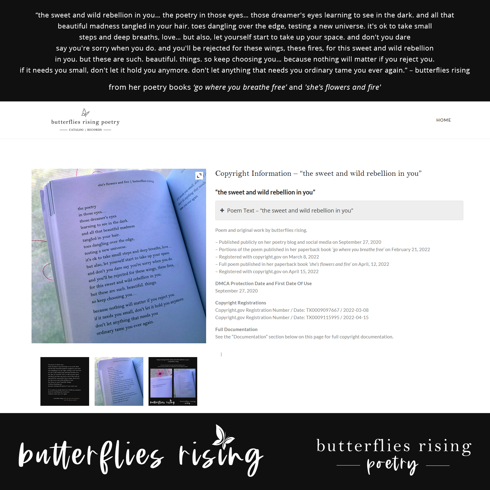 keep chasing all that sweet and wild rebellion in you - butterflies rising poem