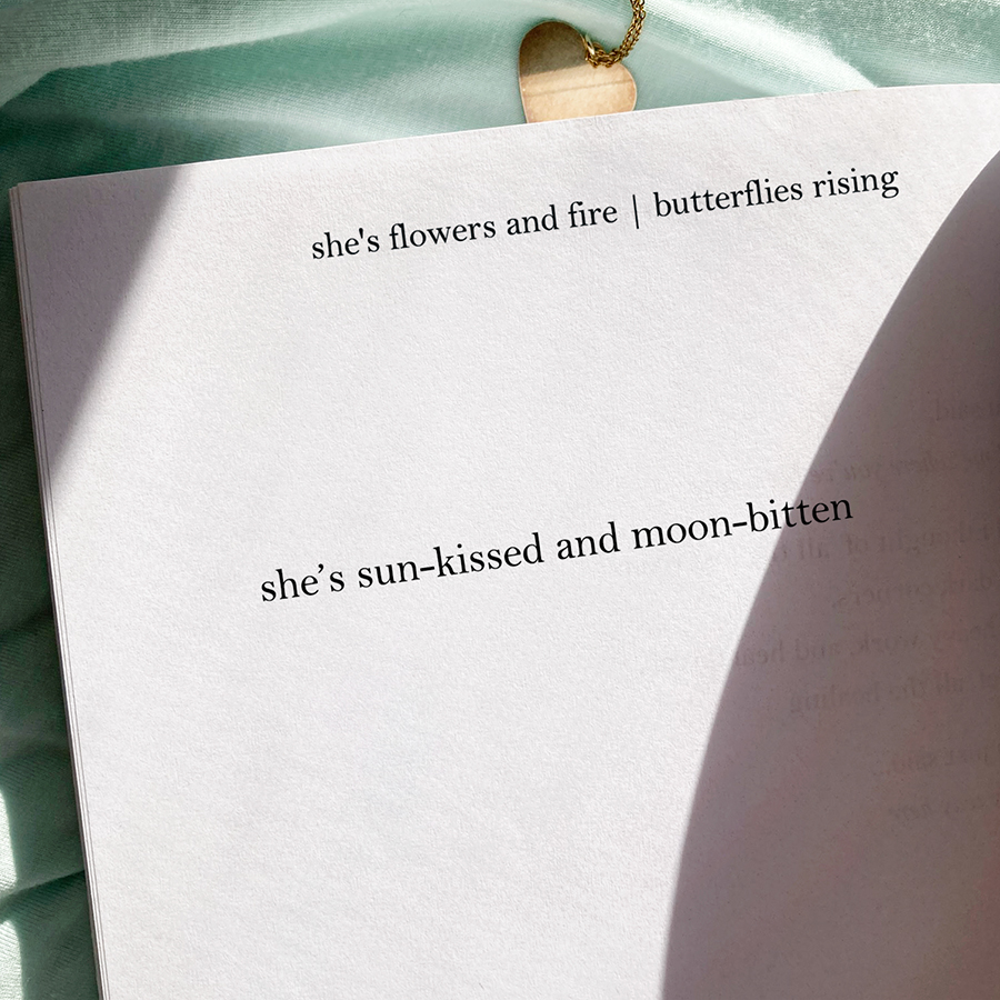 she's sun-kissed and moon-bitten