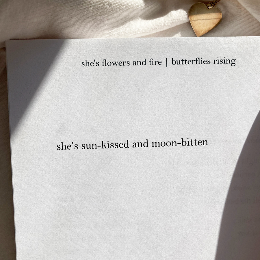 she's sun-kissed and moon-bitten