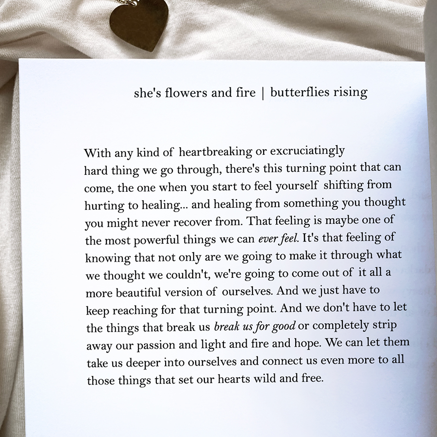 'when you start to feel yourself shifting from hurting to healing... and healing from something you thought you might never recover from