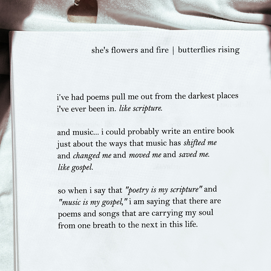 poetry is my scripture, music is my gospel
