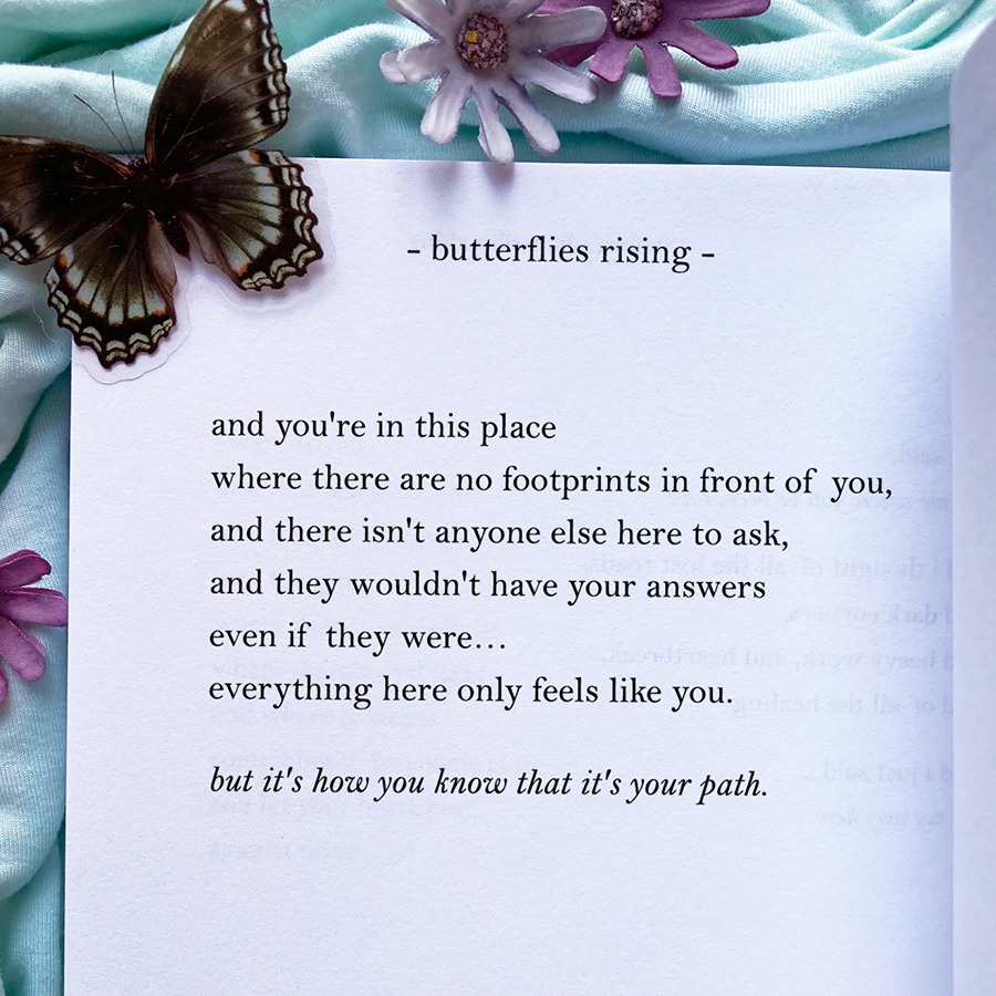 and you're in this place where there are no footprints in front of you