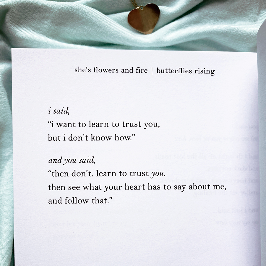 i said, i want to learn to trust you, but i don’t know how